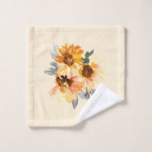 Geel en goudzonnebloemen Bleek Gele achtergrond Bad Handdoek (Wasdoekje)