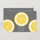GEEL- EN GRATIS LEMOM-THEMA'S MET RSVP-RESPONSCARD RSVP KAARTJE (Voorkant / Achterkant)