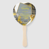 Geel en grijs 2021 kleur 'Wedding' Sunset décor Handwaaier (Voorkant)