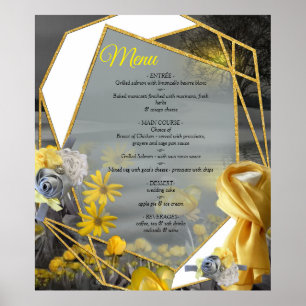 Geel en grijs 2021 kleur 'Wedding' Sunset décor Poster