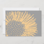 Geel en Grijs Abstract Bloemen Huwelijksuitnodigin Kaart (Achterkant)