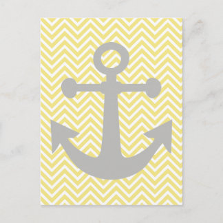 Geel en grijs Anchor Nautical Pastel van Lara Kulp Briefkaart