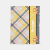 Geel en Grijs Baby Elephant Fleece Deken (Voorkant)