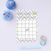 Geel en grijs Baby shower Bingo Flyer (Enkel)