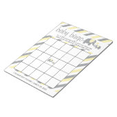 Geel en grijs Baby shower met breukrijst - Bingo Notitieblok (Schuin)