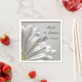 Geel en grijs bloemig hoogtepunt bruiloft servetten (Insitu)