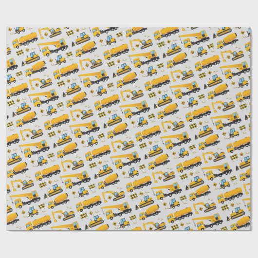 Geel en grijs bouwwerk op zaterdag cadeaupapier (Vlak)