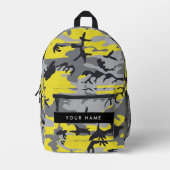Geel en grijs Camouflage Jouw naam Personaliseren Bedrukte Rugzak (Voorkant)