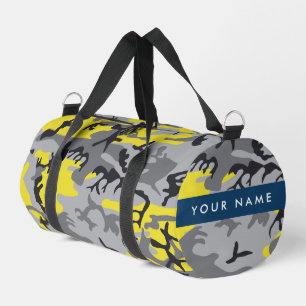 Geel en grijs Camouflage Jouw naam Personaliseren Plunjezak