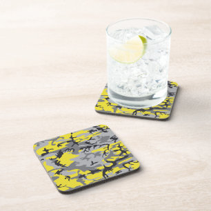 Geel en grijs camouflage, militair, leger bier onderzetter