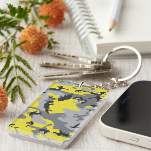 Geel en Grijs Camouflage, Militair, Leger Sleutelhanger