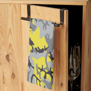 Geel en Grijs Camouflage, Militair, Leger Theedoek