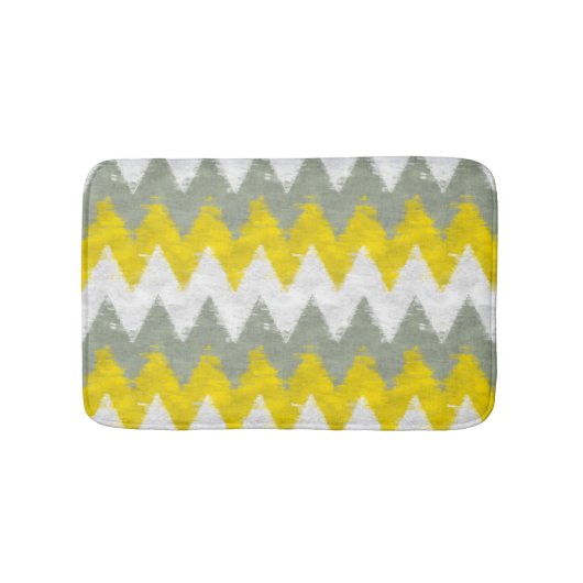 Geel en grijs Chevron Badmat (Voorkant)