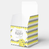 Geel en grijs Chevron Elephant Baby shower Bedankdoosjes (Geopend)