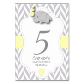 Geel en grijs Chevron Elephant Kaart (Achterkant)