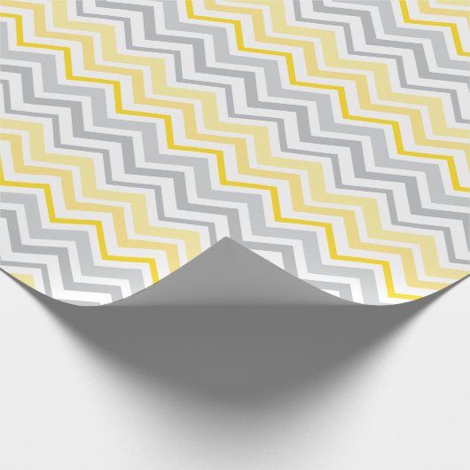 geel en grijs Chevron inpakpapier (Hoek)