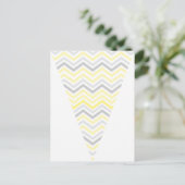 Geel en grijs Chevron Pattern Bunting Banner Briefkaart (Staand voorkant)