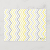 Geel en grijs Chevron Pattern Bunting Banner Briefkaart (Achterkant)