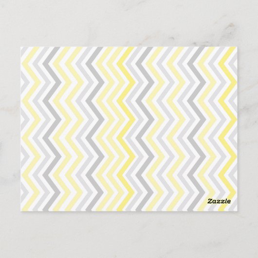 Geel en grijs Chevron Pattern Bunting Banner Briefkaart (Achterkant)