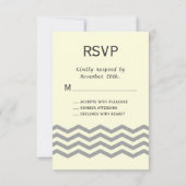 Geel en grijs Chevron RSVP (Achterkant)