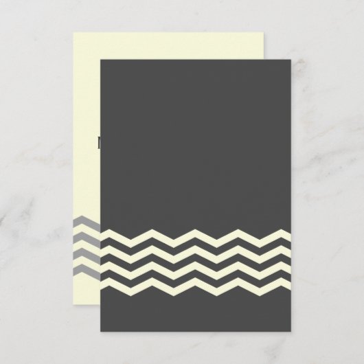 Geel en grijs Chevron RSVP (Voorkant / Achterkant)