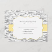 Geel en grijs Chic Wood Grain Wedding rsvp (Voorkant / Achterkant)