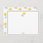 Geel en grijs Daisy Notitiekaartje (Voorkant / Achterkant)