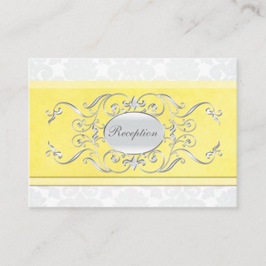 Geel en Grijs Damast Behuizing Kaart (Voorkant)