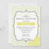 Geel en grijs douche Uitnodiging (Voorkant)