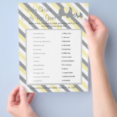 Geel en grijs Elephant Baby shower Game Flyer (Hand)