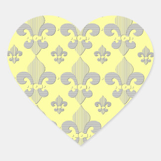 Geel en grijs Fleur de Lys Design Sticker