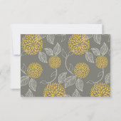 Geel en grijs  Floral RSVP (Achterkant)