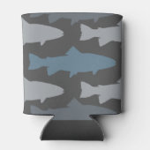 Geel en grijs forel vispatroon blikjeskoeler (Achterkant)