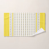 Geel en grijs Geometrische bloemen op wit Bad Handdoek (Handdoek)