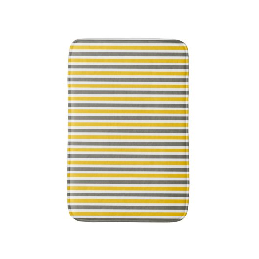 Geel en grijs gestreept patroon modern badmat (Voorkant Verticaal)