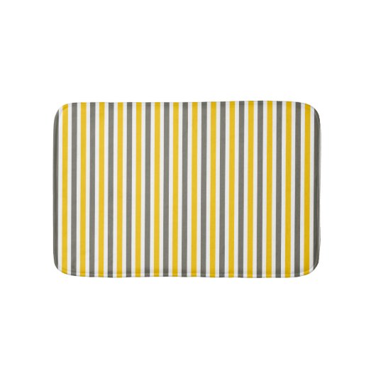 Geel en grijs gestreept patroon modern badmat (Voorkant)