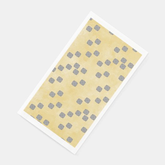 Geel en grijs hedendaags pokadots patroon servet (Hoek)