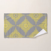 Geel en grijs Hindu-stijlcompositie Bad Handdoek (Handdoek)
