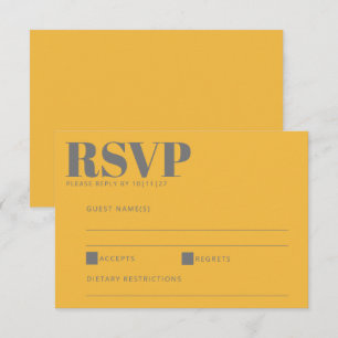Geel en grijs homogeen homogeen homogeen RSVP kaartje