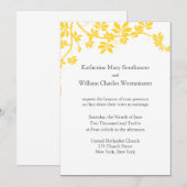 Geel en grijs huwelijk kaart (Voorkant / Achterkant)