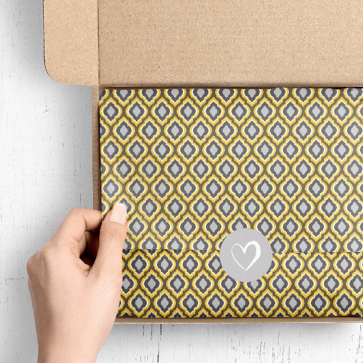 Geel en Grijs Ikat Marokkaans Tissuepapier