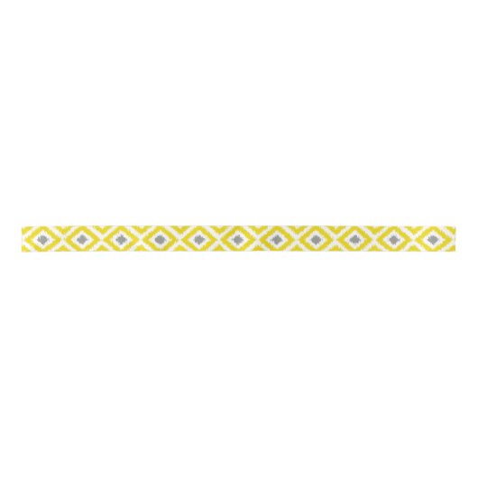 Geel en grijs Ikat Pattern Lint (Voorkant)