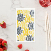 Geel en grijs Kool Moderne Floral Servet (Insitu)