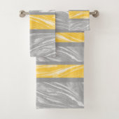 Geel en grijs marmer Abstracte moderne afbeelding Bad Handdoek (Insitu)