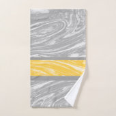 Geel en grijs marmer Abstracte moderne afbeelding Bad Handdoek (Handdoek)