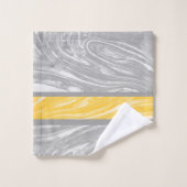 Geel en grijs marmer Abstracte moderne afbeelding Bad Handdoek (Wasdoekje)