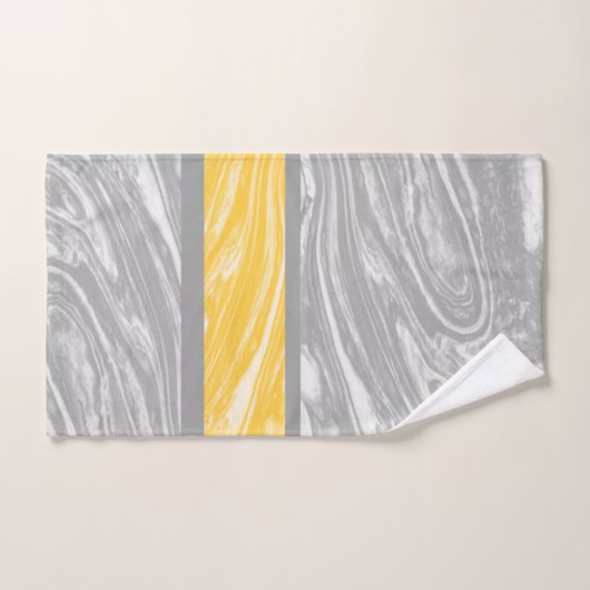 Geel en grijs marmer Abstracte moderne afbeelding Bad Handdoek (Handdoek)