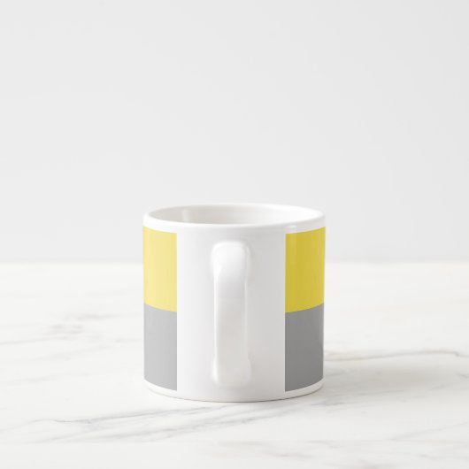 Geel en grijs Matig Initiaal Monogram Espresso Kop (Achterkant)