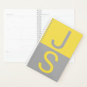 Geel en grijs Matig Initiaal Monogram Planner (Display)