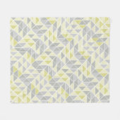 Geel en grijs Modern Abstract driehoekspatroon Fleece Deken (Voorkant (Horizontaal))
